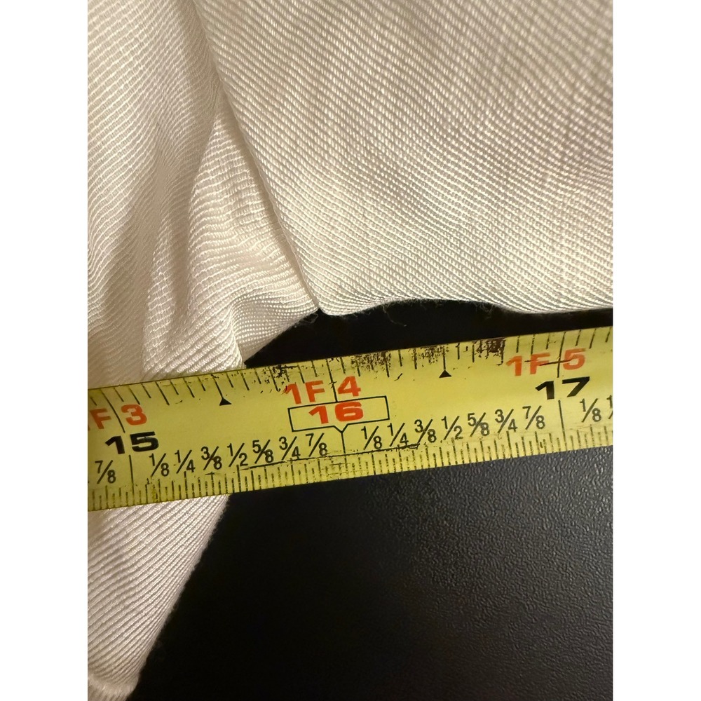 Boden Wrap Dress Women US 8R White Linen Blend Ruffle Hem Short Sleeve W0337 - Picture 5 of 9